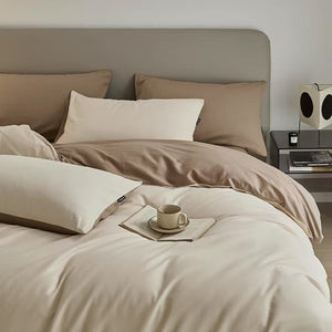 Polyester-cotton solid dyed bedding set